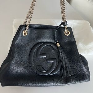 Gucci Pebbled Calfskin Soho Chain Shoulder Bag